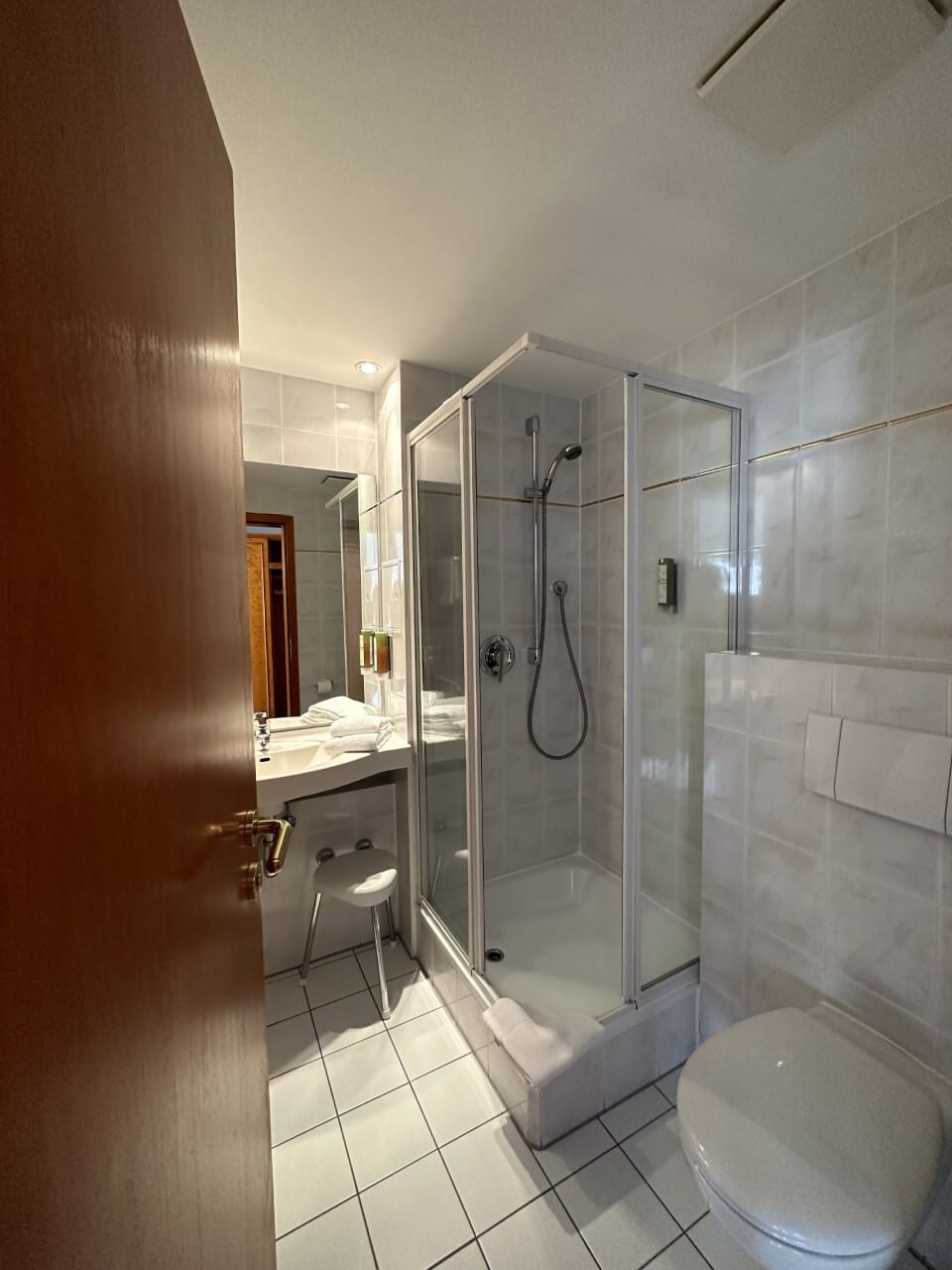 Doppelzimmer Classic Bad Blick auf Dusche